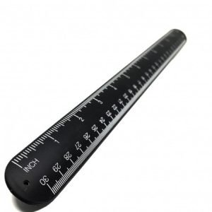 SB12 - 12" Silicone Tape Measure Snap Bracelet (Black)