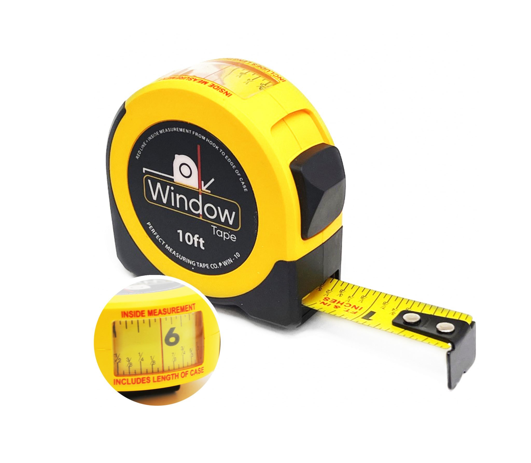WIN10 Window Tape 10ft Steel Inside Measurement Tape Measure with