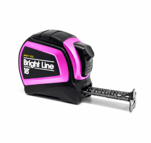 BL-18P - BrightLine 18ft Fractional Auto Lock Tape Measure - High Contrast Dark Mode for Low Light Visibility (PINK)